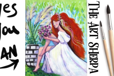 Abstract Goddess Bride a Romantic Beginners Learn to paint Acrylic Tutorial Step by Step