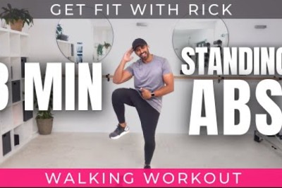 8 Minute Standing Abs - 1000 Steps at Home - Walking Workout