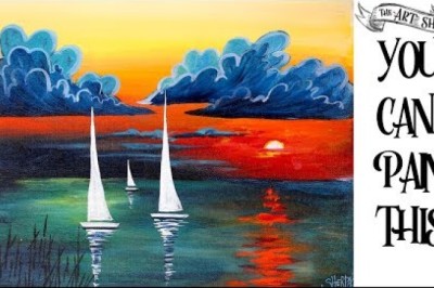 Easy Abstract Sailboats Sunset