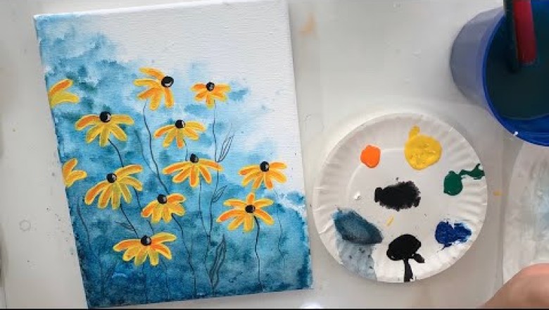 Easy flower Acrylic painting for Beginners