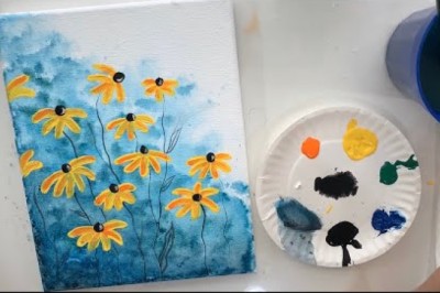 Easy flower Acrylic painting for Beginners