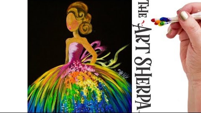 How to paint a Girl in a Rainbow Dress