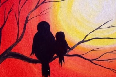 Simple Mama Bird Sunset