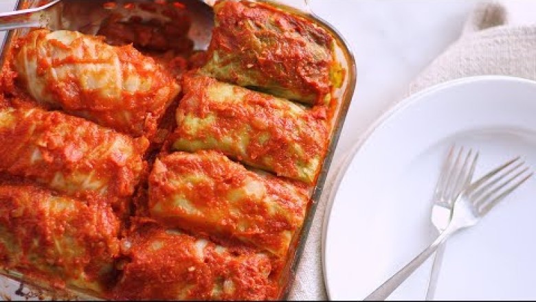 Stuffed Cabbage with Beef and Rice