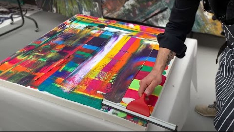 How to paint a SIMPLE abstract: a step-by-step guide!