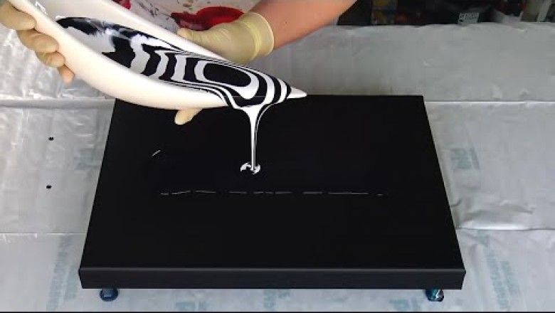 7 Beautiful Black and White Fluid Art Projects
