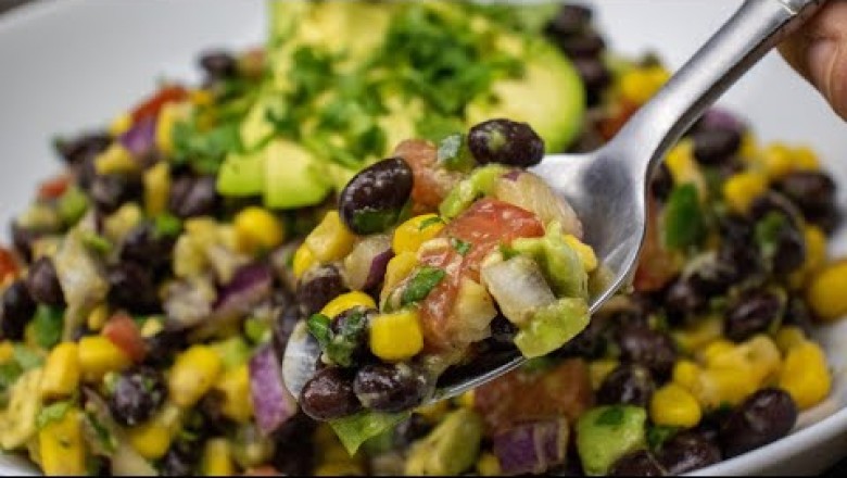 10 MINUTE Cilantro Lime Avocado Black Bean Salad
