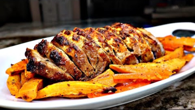 Juicy Brown Sugar Dijon Crusted Pork Loin