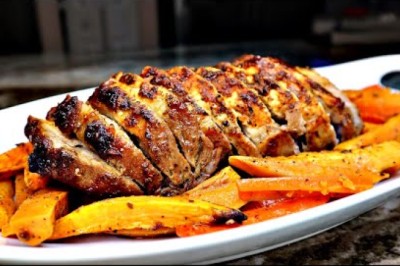 Juicy Brown Sugar Dijon Crusted Pork Loin