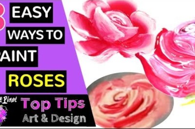 Acrylic Rose Painting - 3 Easy Ways to Paint Roses