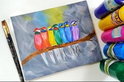 How To Paint A Rainbow Of Birds