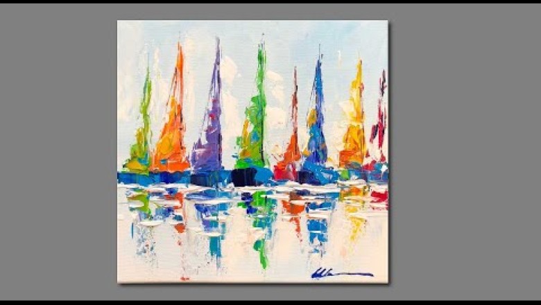 Acrylic Palette Knife Sailboats In Under 15 Minutes!