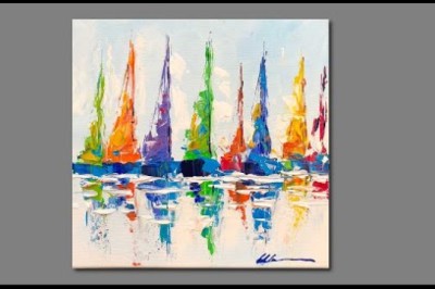 Acrylic Palette Knife Sailboats In Under 15 Minutes!