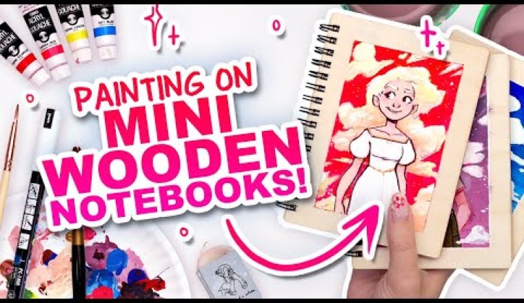 Painting On Mini Wooden Spiral Notebooks