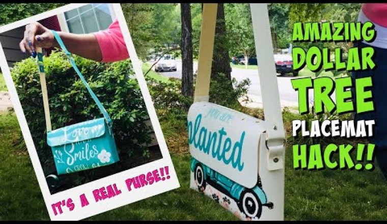 Make A Shoulder Bag Using just Two Dollar Tree Placements!!