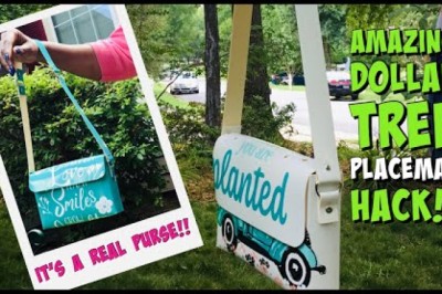 Make A Shoulder Bag Using just Two Dollar Tree Placements!!