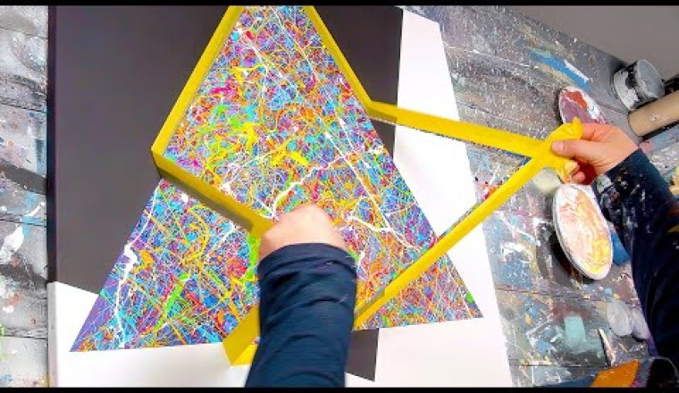 Easy And Beautiful Abstract Painting By Throwing Paint