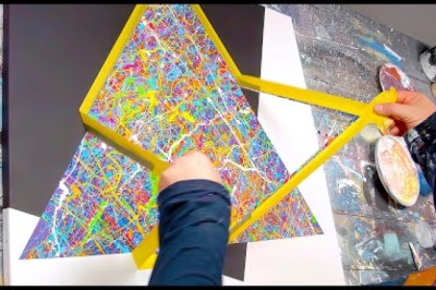 Easy And Beautiful Abstract Painting By Throwing Paint
