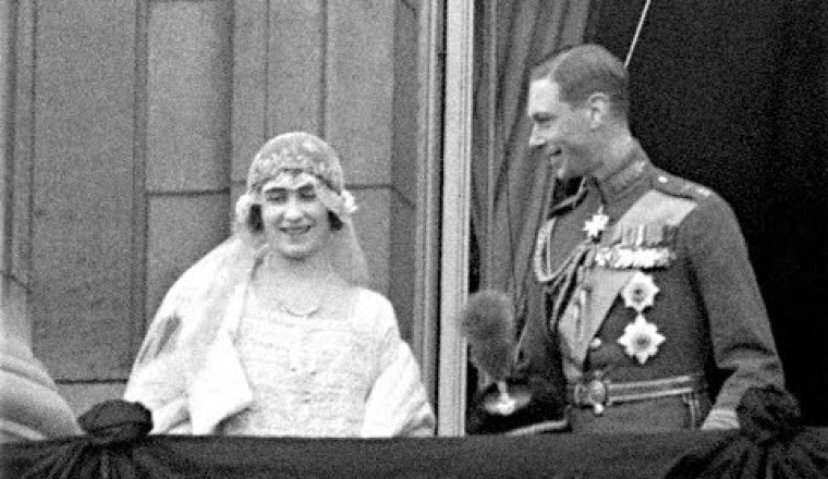 The Queen Mother marries the future King George VI at Westminster Abbey