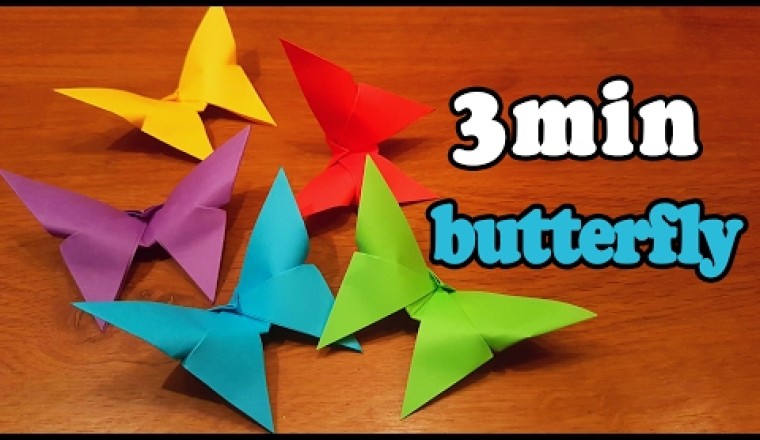 How To Make an Easy Origami Butterfly (in 3 MINUTES!)