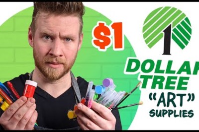 FIRST TIME Trying Dollar Tree Art Supplies... Oh boy...