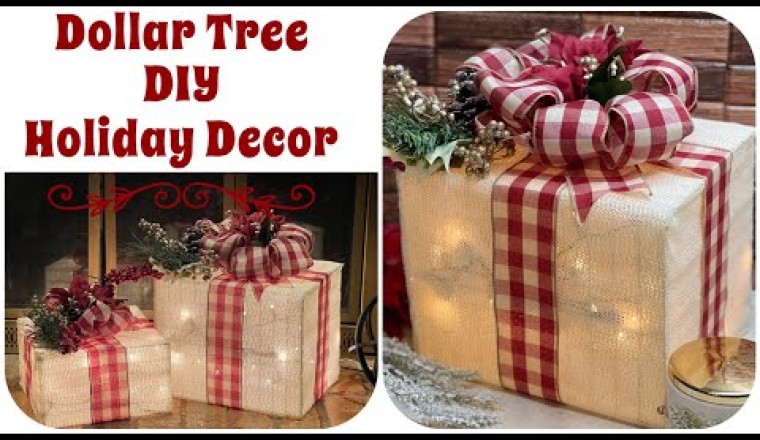Dollar Tree Light up Gift Christmas Decor
