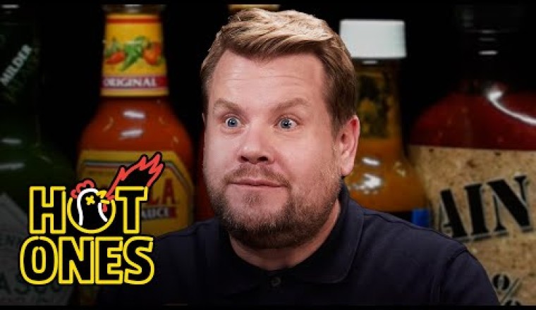 James Corden Experiences Mouth Karma While Eating Spicy Wings