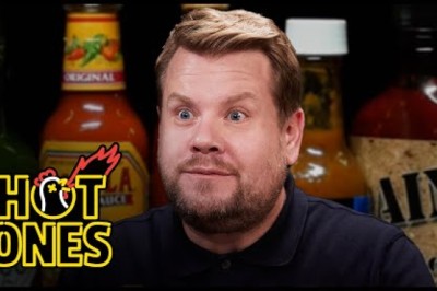 James Corden Experiences Mouth Karma While Eating Spicy Wings