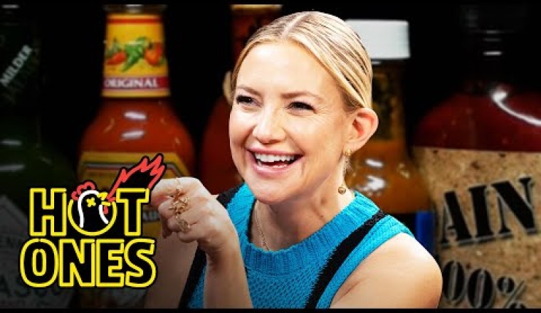 Kate Hudson Stays Positive While Eating Spicy Wings
