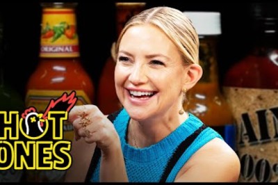 Kate Hudson Stays Positive While Eating Spicy Wings