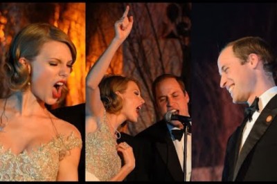 Taylor Swift and Prince William Surprise Crowd By Singing with Jon Bon Jovi