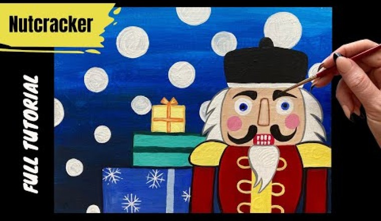 Acrylic 'Nutcracker' Christmas Painting