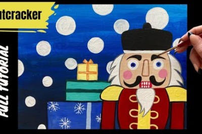 Acrylic 'Nutcracker' Christmas Painting