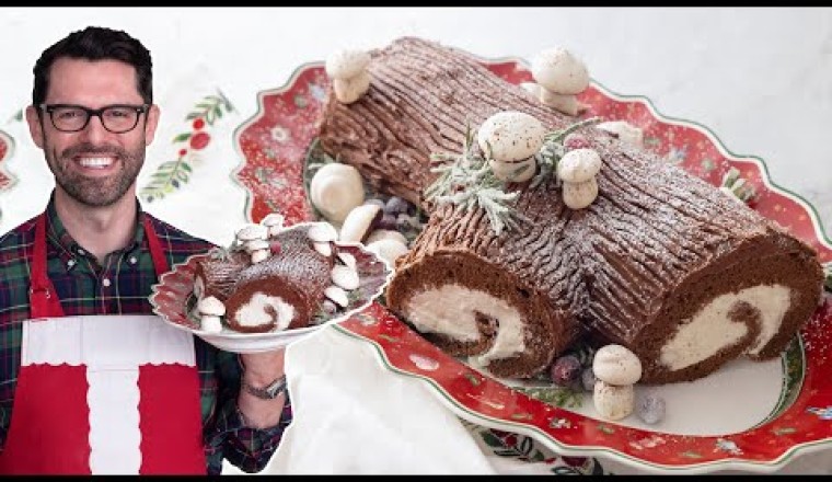 Classic Yule Log Cake