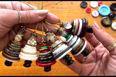 Easy DIY Button Christmas Tree Ornaments