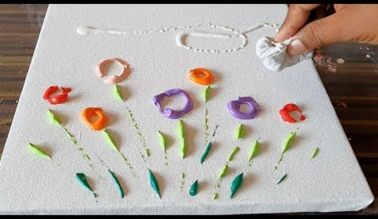 Easy Floral Abstract Painting
