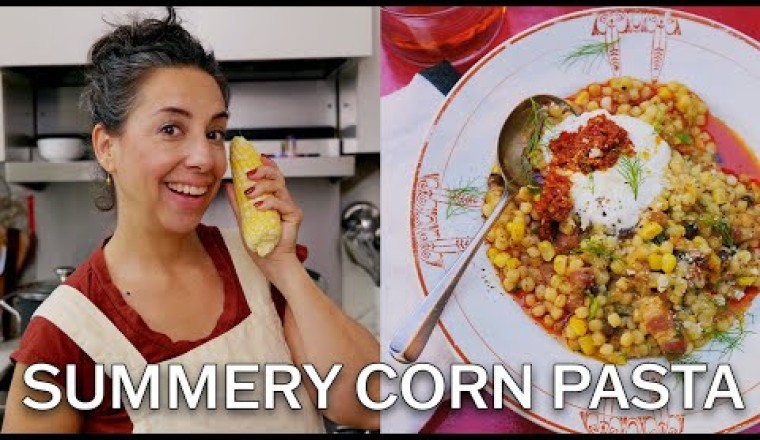Summer Pasta with Corn, Pancetta, and Basil