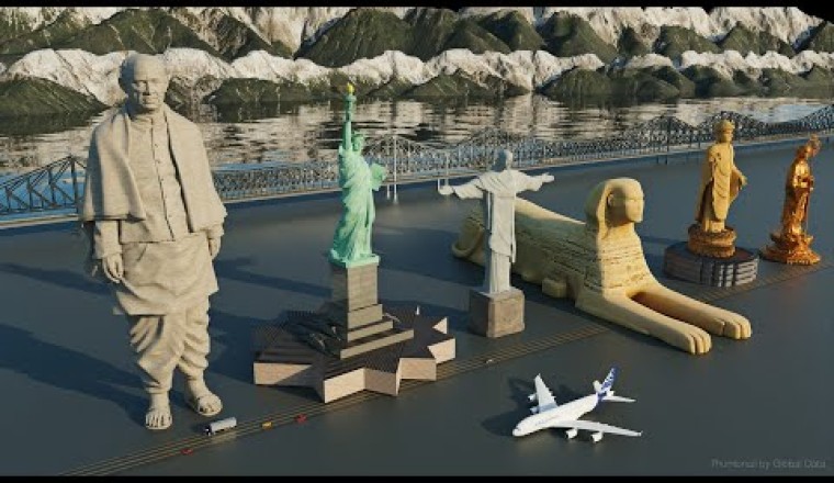 3D Tallest Statue Size Comparison