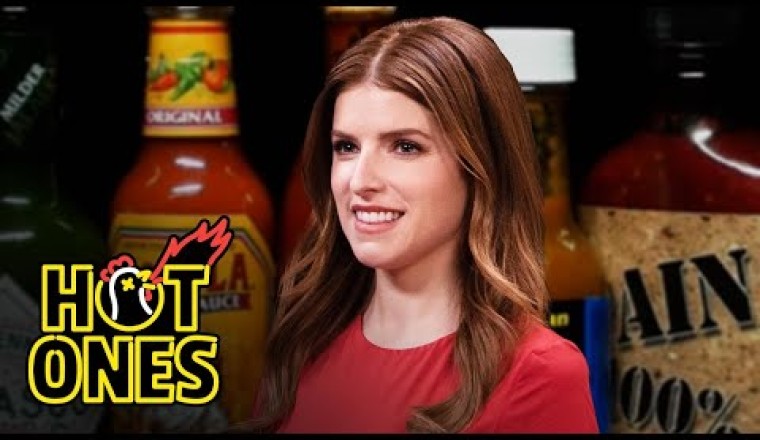 Anna Kendrick Gets the Giggles While Eating Spicy Wings