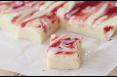 3 Ingredient Strawberries and Cream Fudge