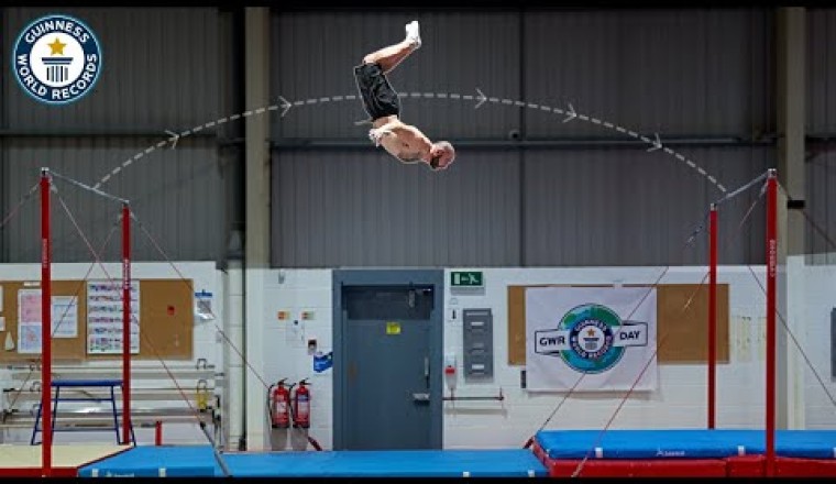 Furthest Backflip Between Two Horizontal Bars