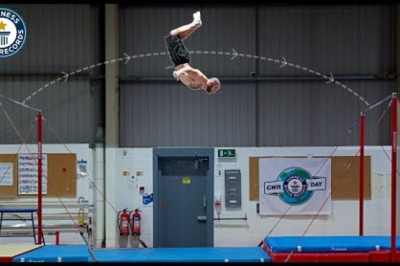 Furthest Backflip Between Two Horizontal Bars