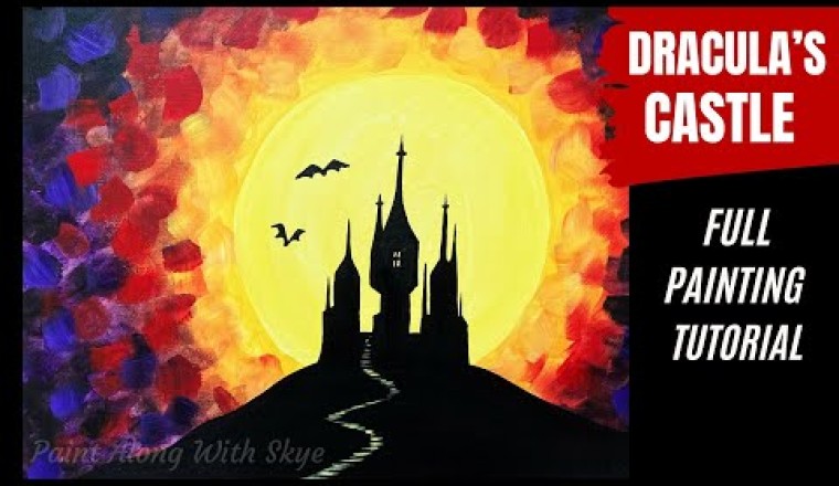 "Dracula's Castle" Acrylic Painting for Beginners