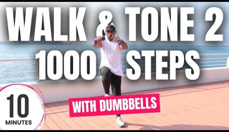 10 min Walk and Tone Workout - Walk at Home with Weights