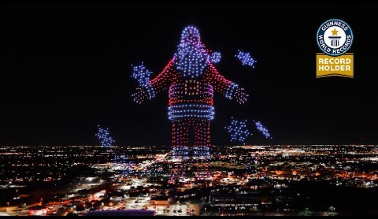 GUINNESS WORLD RECORD Christmas Drone Show! (1,500+ Drones)