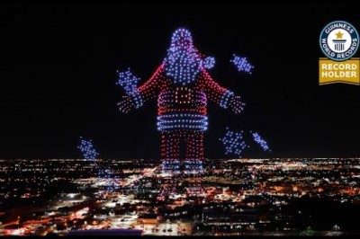 GUINNESS WORLD RECORD Christmas Drone Show! (1,500+ Drones)