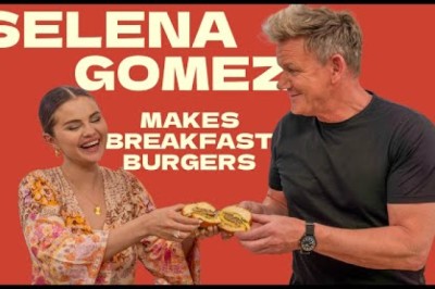 Selena Gomez Makes A Breakfast Burger with Gordon Ramsay