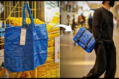 Making a Messenger Bag Out of $1 IKEA Shopping Bag and Carrying It to IKEA