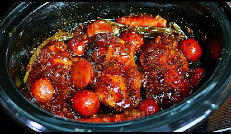 Slow Cooker Honey Garlic Chicken and Veggies