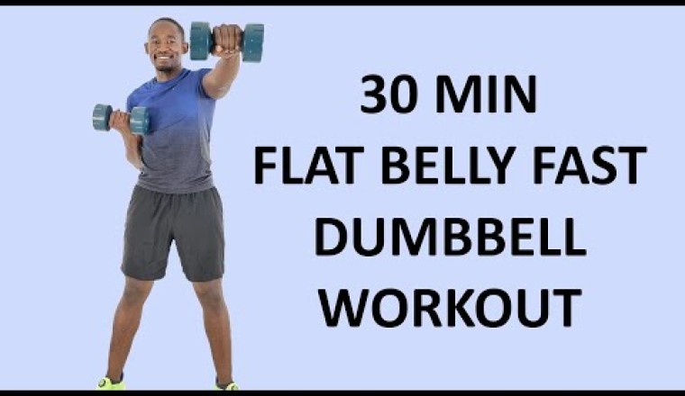 30 Minute FLAT BELLY FAST Dumbbell Workout for Beginners